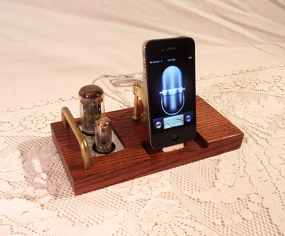 Iphone Dock - Ipod Dock - Charger And Sync Station -- Oak - Tube Model Steampunk