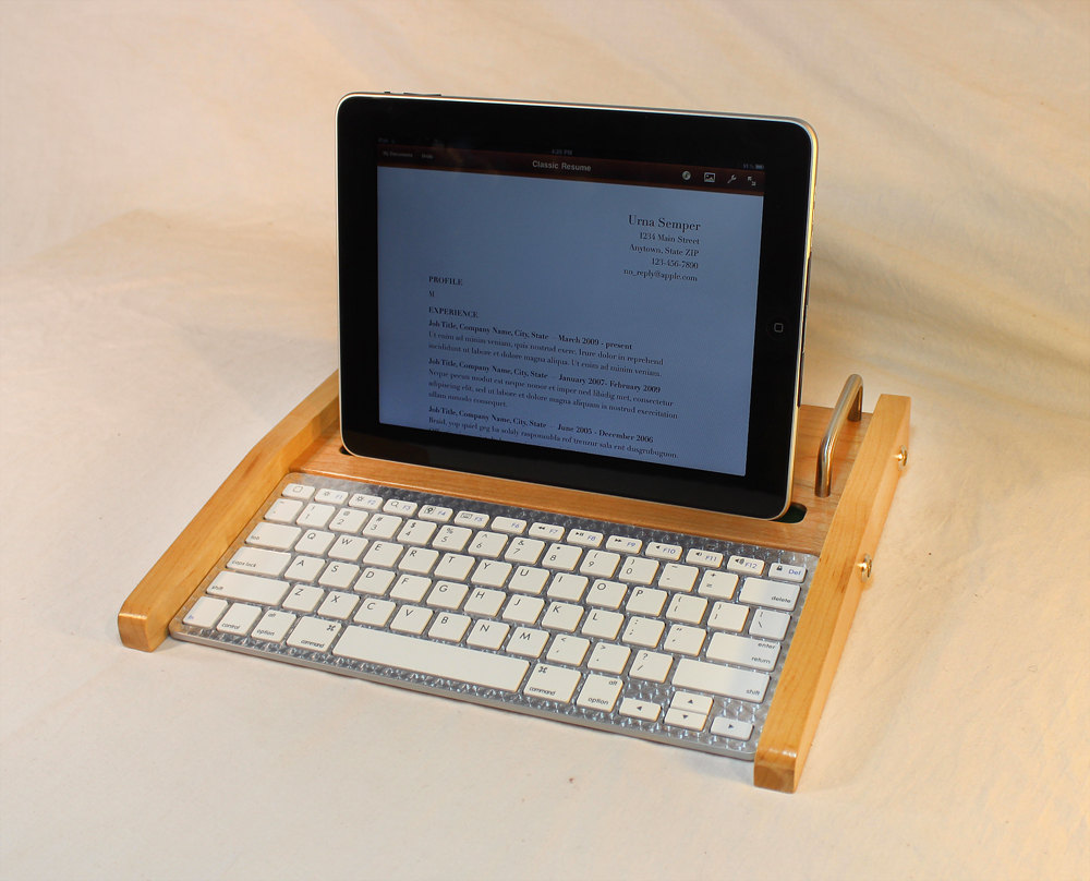 Ipad Workstation - Keyboard - Tablet Dock - Maple - Ipad, Iphone, Tablet Bluetooth Keyboard Computer Desktop Workstation